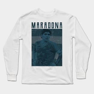 Diego maradona, retro 1978, football player Long Sleeve T-Shirt